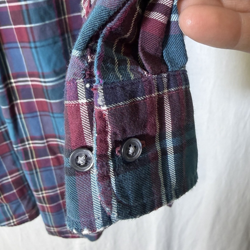 Lands End Mens Shirt XL Tall Multicolor Plaid Tailored Fit Long Sleeve Button Up - Picture 7 of 7